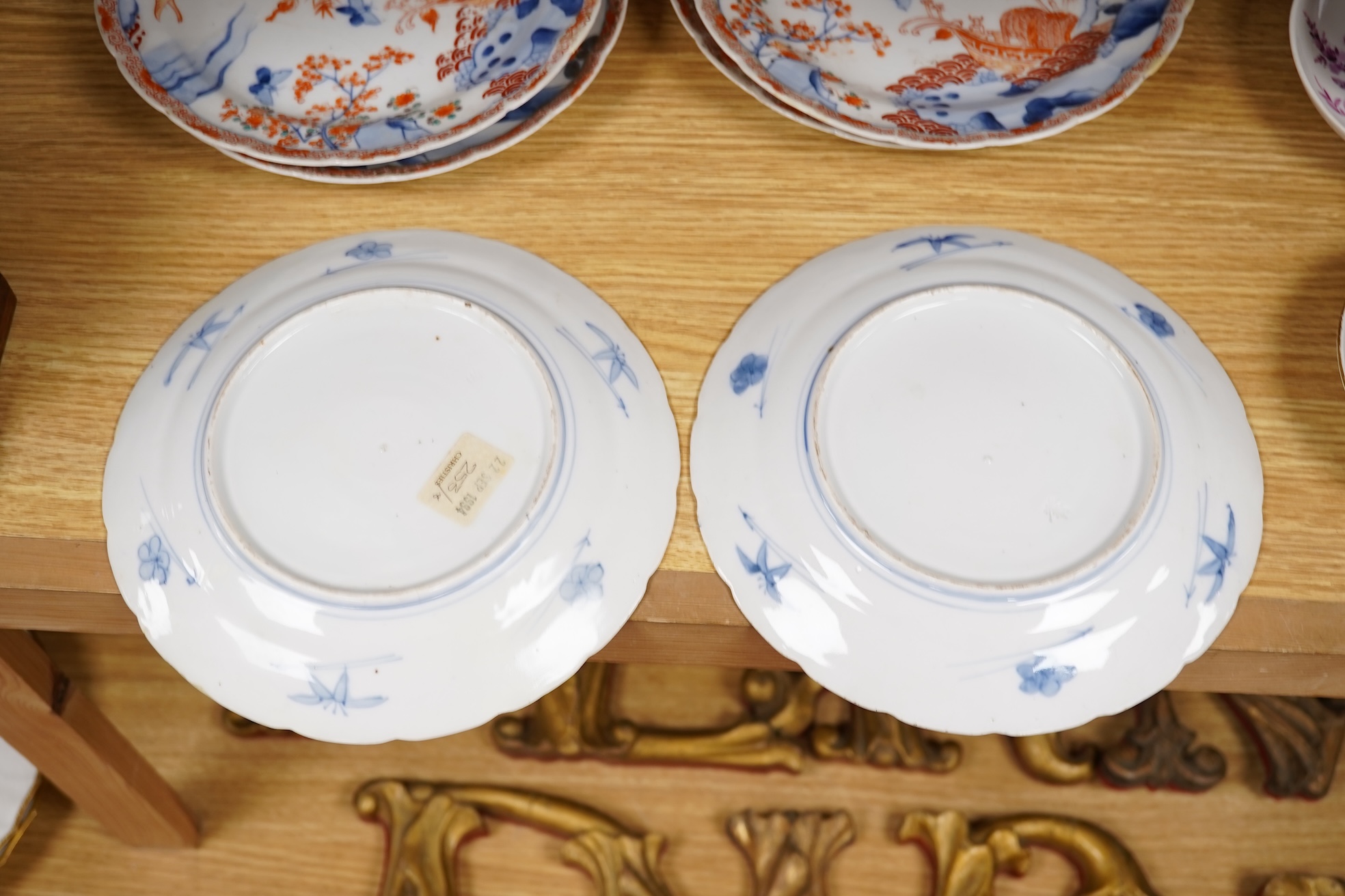 A set of six Japanese Imari plates, impressed mark to reverse, 21cm diameter